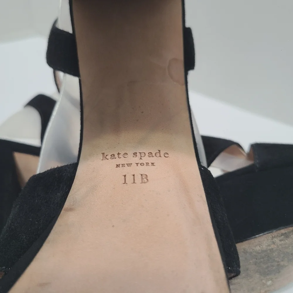 Kate Spade Delight Tue Suede Elegant Black‎ Platform Heels Size 11